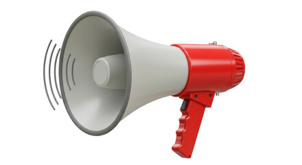 Isolated Red and White Megaphone Announcing