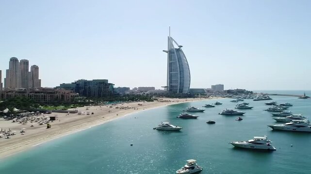 Aerial View of Jumeirah Beach with Burj Al Arab
