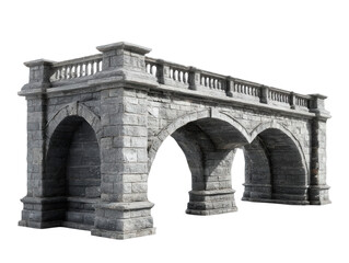 Fototapeta premium Stone bridge with archways isolated over png transparent background 