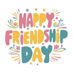 International Friendship Day colorful vector text illustration