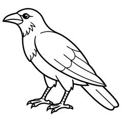 Abstract One-Line Crow Vector Illustration