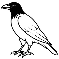 Abstract One-Line Crow Vector Illustration