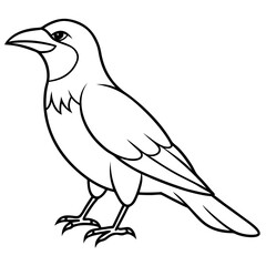 Abstract One-Line Crow Vector Illustration