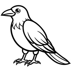 Obraz premium Abstract One-Line Crow Vector Illustration