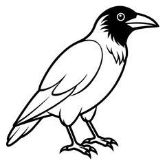 Obraz premium Abstract One-Line Crow Vector Illustration