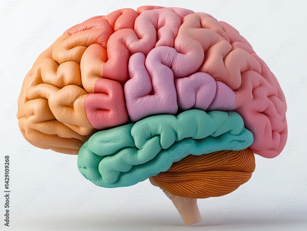 Aufkleber exploring brain anatomy and function science lab educational diagram clear background informative pe