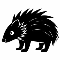 Porcupine Silhouette Vector Art
