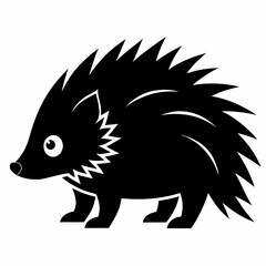 Porcupine Silhouette Vector Art