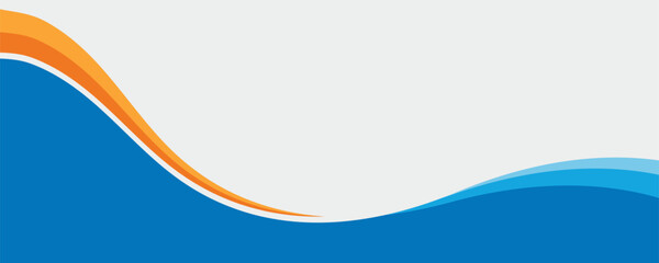 Abstract Wave Banner with Blue and Orange Accents