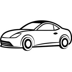 black car isolated on white