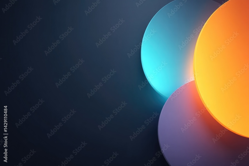 Aufkleber vibrant neon backdrop with abstract shapes creating dynamic interplay of colors and forms