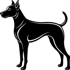 vector illustration of a black dog