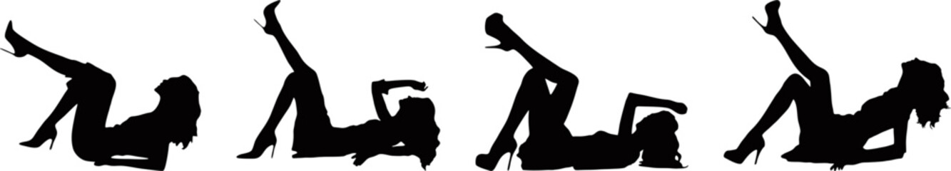 woman pose silhouette collection 