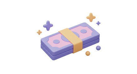 Obraz premium Isolated Stack of Money with Sparkles