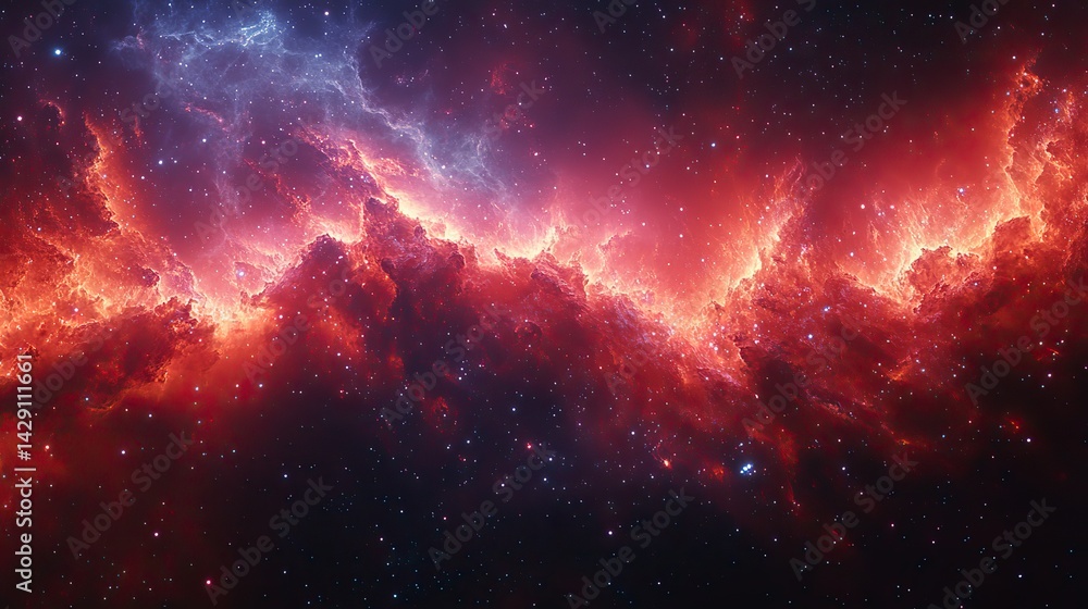 Canvas Prints scarlet threads weave through the fabric of a cosmic tapestry