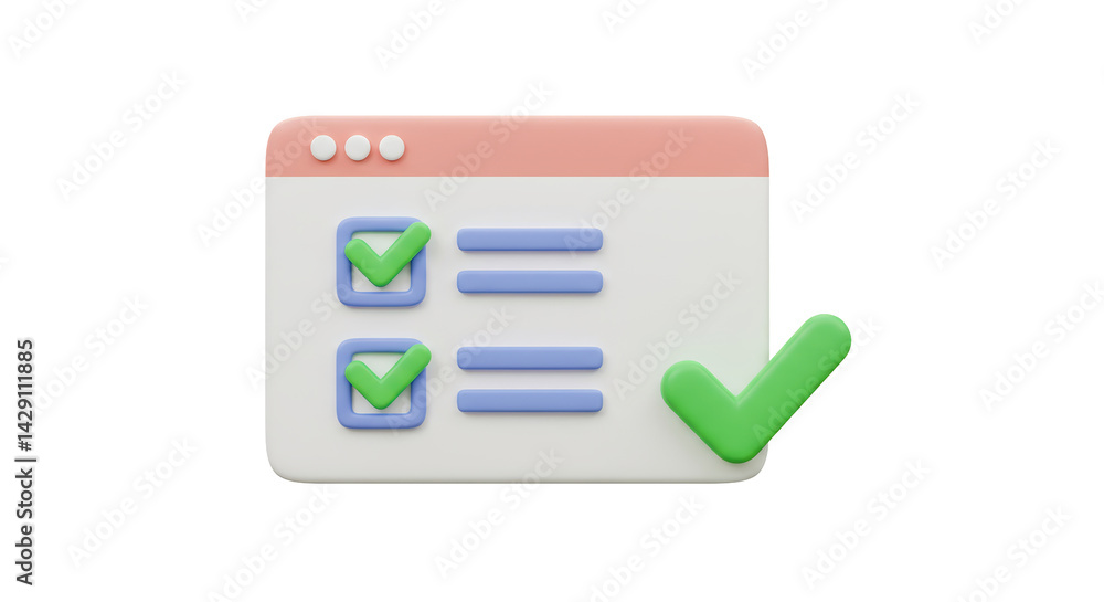 Poster isolated checklist with green check marks