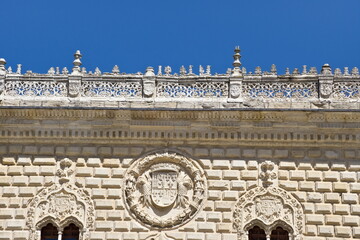 detail of the palace of the dukes of medinaceli in the spanish village of cogolludo