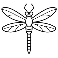 Sea Dragonfly Minimal Line Illustration
