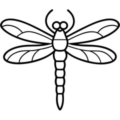 Sea Dragonfly Minimal Line Illustration