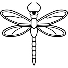 Sea Dragonfly Minimal Line Illustration