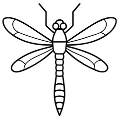 Sea Dragonfly Minimal Line Illustration