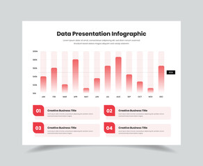 Corporate Data Presentation Infographic Slide Template with Text Highlights