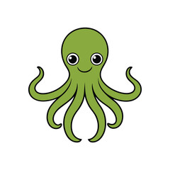 funny green octopus