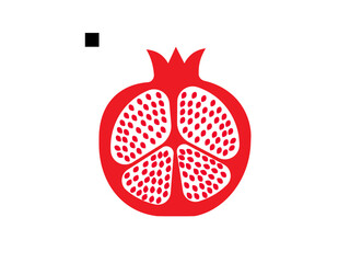 pomegranate fruit icon silhouette vector art illustration. pomegranate icon, fruits vector icon - simple vector illustration of a pomegranate.