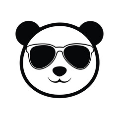 panda face with sunglasses