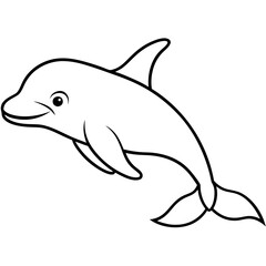 Beluga Whale One Line Drawing Vector Art