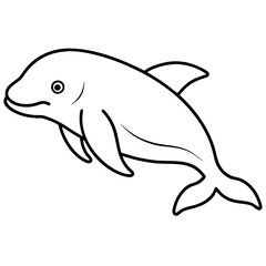 Obraz premium Beluga Whale One Line Drawing Vector Art