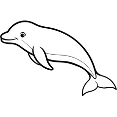 Beluga Whale One Line Drawing Vector Art