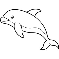 Beluga Whale One Line Drawing Vector Art
