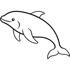 Beluga Whale One Line Drawing Vector Art