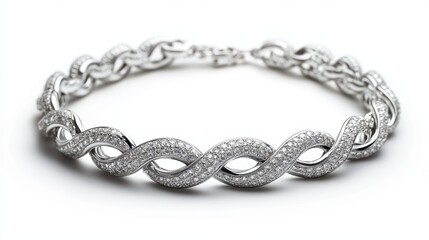 Thin choker necklace in platinum with clean design, isolated on white background