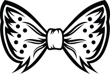 Creative and vintage style a bow tie with wings silhouette vector art, a bow tie with wings line art vector icon design
