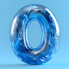 3D Liquid Letter O Abstract Background