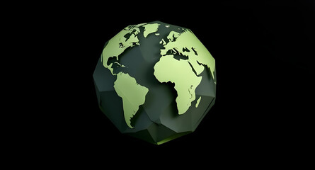 Origami Planet Earth Sculpture Isolated on White Background – Conceptual Paper Art Representing Sustainability, Environmental Awareness, and Global Unity