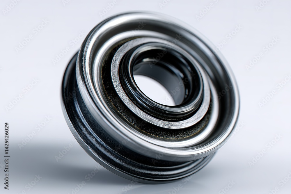 Poster precision engineered bearing showcasing intricate design and material quality in a clean studio envi