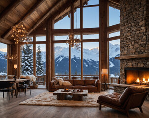 fireplace insert in a modern house