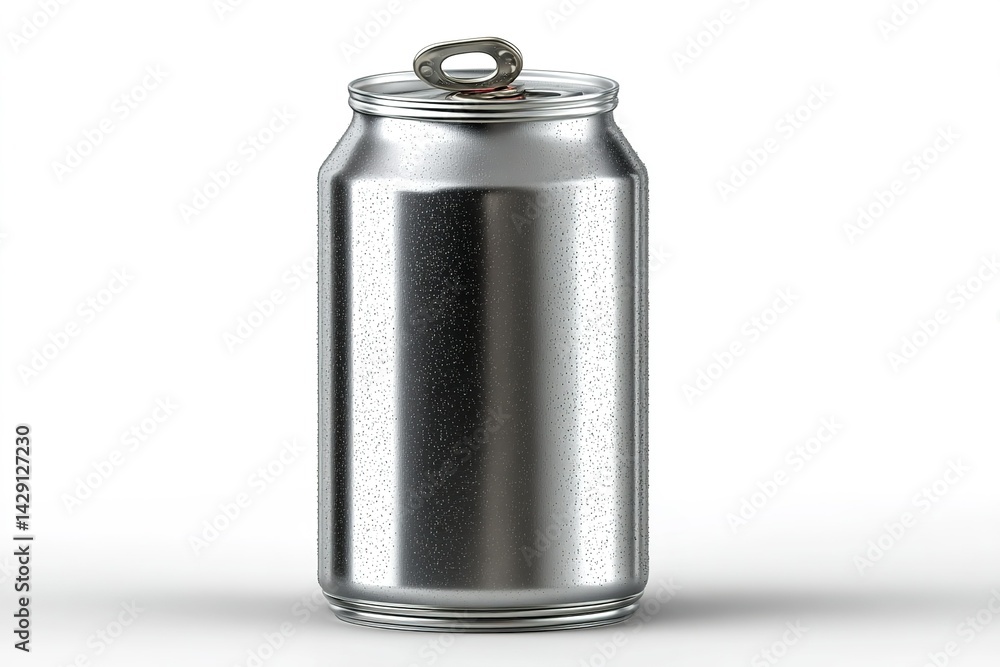 Aufkleber sleek metallic can with a pop top designed for beverages displayed on a clean surface in a well-lit 