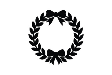 Silhouette art illustration of Christmas wreath.eps