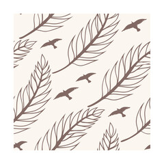 Subtle Arrows In Repeat Design, Golden banana leaf line arts, Hand drawn outline design for fabric, print, cover, banner and invitation, Vector illustration.