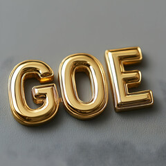 Golden GOE Letters 3D Illustration