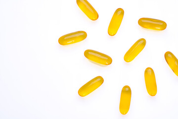 Dietary supplement containing omega 3 fish oil capsules