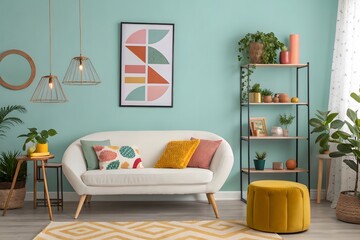 Modern luxury living room with stylish furniture and elegant interior design