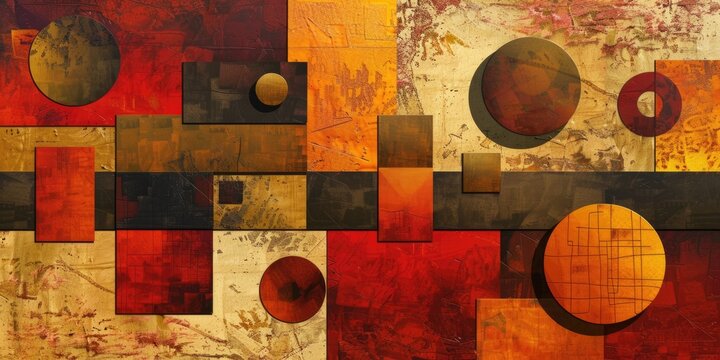 The abstract picture of the red shape repetitive pattern polygon geometry in the background, geometry is mathematics that study shape, sizes, properties, and dimensions of objects and spaces. AIG51.