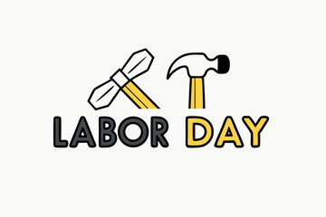   Happy labor day logo vector illustration.

