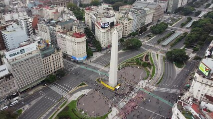 Buenos aires city center showing obelisk and 9 de julio avenue