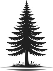 Obraz premium Pine Tree Vector, Very Simple Minimalist Tree Vector Art for Design, Tree Design Elements